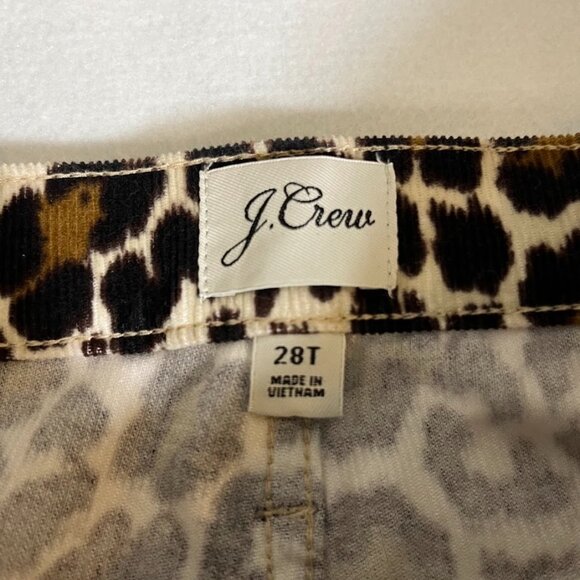 J Crew AQ627 Highest Rise Toothpick Pant in Leopard Stretch Corduroy Size 28T - Picture 5 of 9